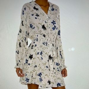 Free People 'Lighten Up' Mini Dress in Tea Combo Size L